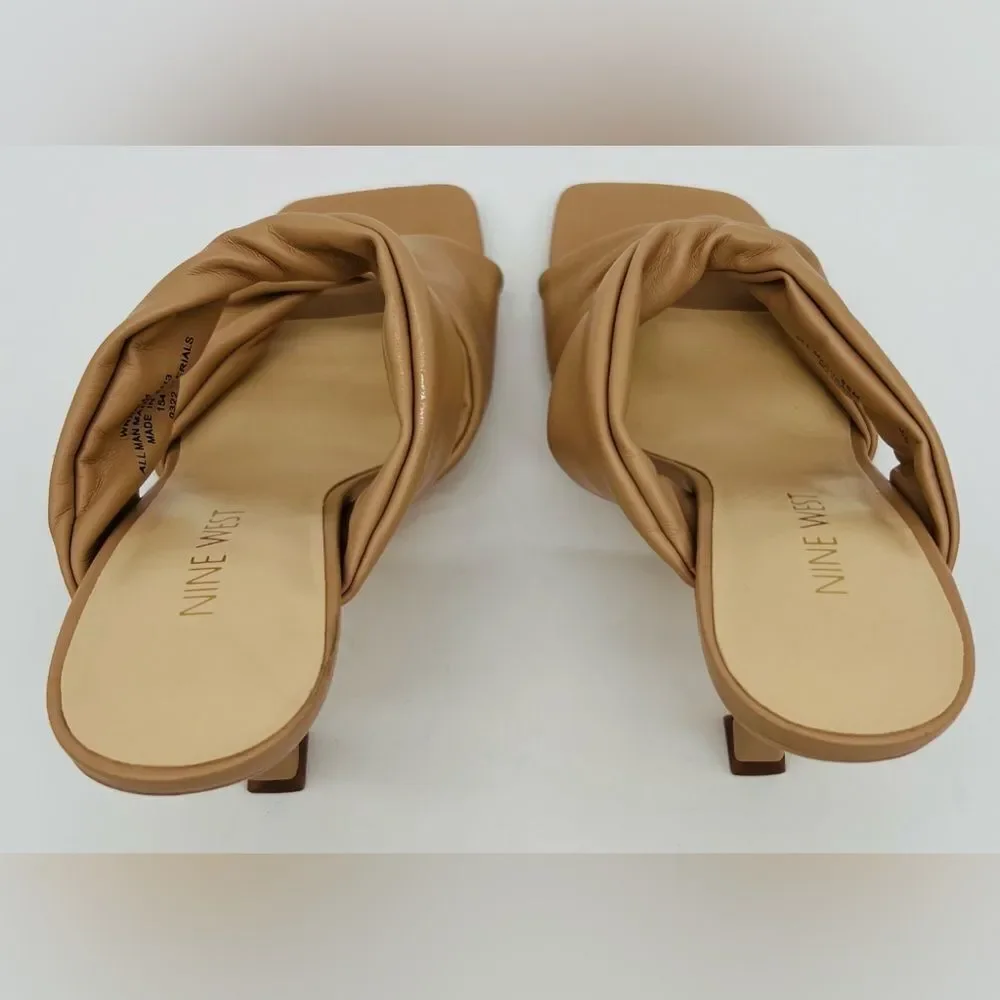 New! NINE WEST Women’s Sashah 3 Heeled Dress Sandals Light Natural - Picture 14 of 16